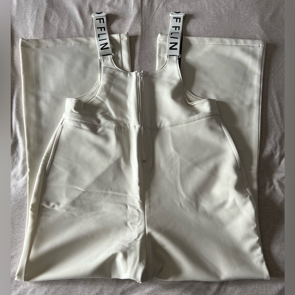 Aerie Cream Fleece Lined Bibs